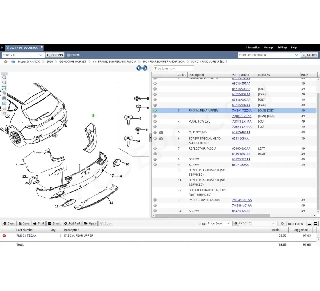 Fiat Chrysler International EPC spare parts catalog 2024